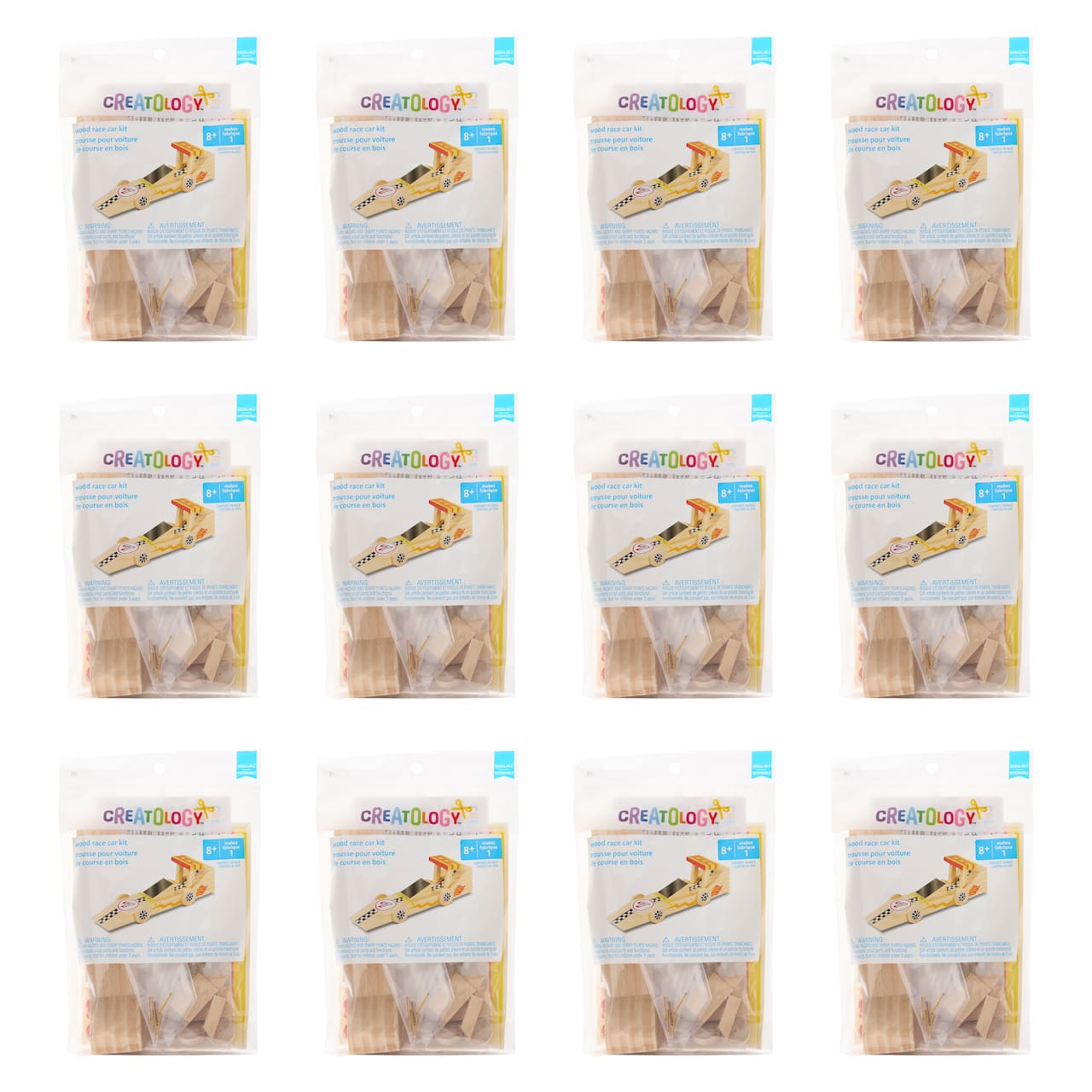 12 Pack: Wooden Race Car Model Kit by Creatology™